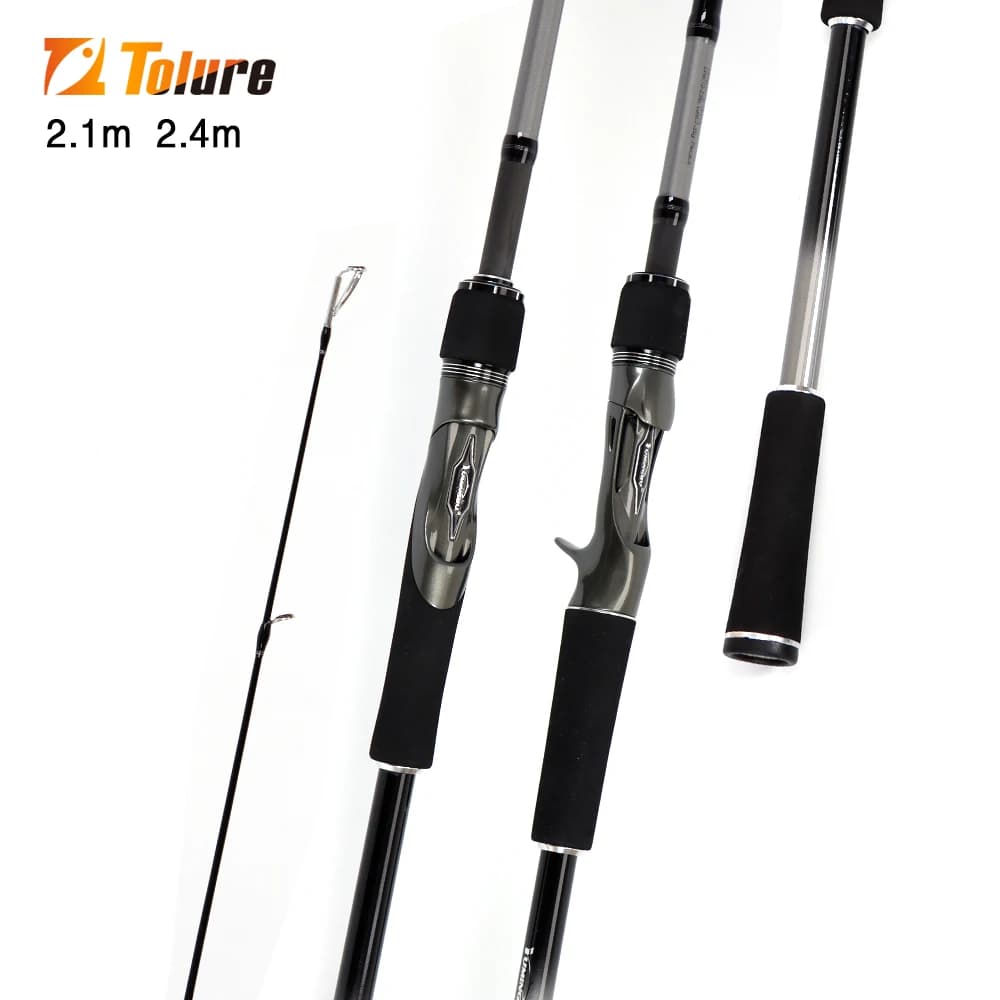 Caña de Pescar TOLU 2025 HY2 para Spinning/Casting, 2.1/2.4m, 5 Secciones, Peso del Señuelo 7-35g, Acción MH, para Pesca de Carpa y Lubina