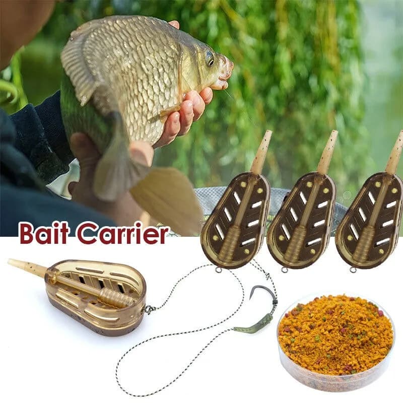 Alimentador integrado para pesca de carpa en línea, 5 uds., plomo de aleación, soporte para señuelo de pesca, Kit de molde, herramientas de aparejos de pesca