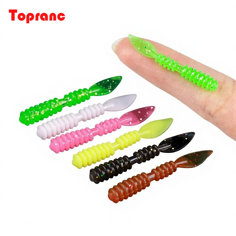 Paquete de 50 señuelos blandos de silicona TPR para pesca, tipo lombriz, flotantes, para pez roca, baratos, de microajing