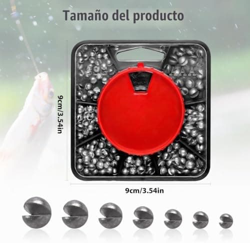 358 Piezas Pesas de Pesca, 7 Tamaños de Redondo Plomos Pesca | Plomo Peso AccesorioApto para Agua Salada y Agua Dulce Estabilizar Cebo Línea (0.2g/0.35g/0.4g/0.6g/0.8g/1g/1.5g) 3