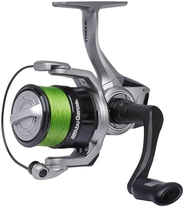 Abu Garcia MAX X Spinning con Linea Pre-Spooled Carrete | Agua Dulce y Agua Salada Ligera | Lucioperca y Zander | Ligero Marco de Grafito, Ambidiestro | 3000 Tamaño de Carrete, Gris y Negro 2