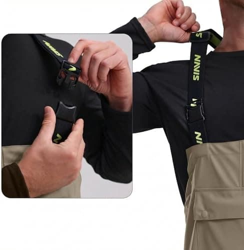 Navis Marine Traje de Lluvia Hombre Impermeable PU - Chaqueta y Peto Ajustable con Capucha Extraíble para Pesca, Construcc... 7