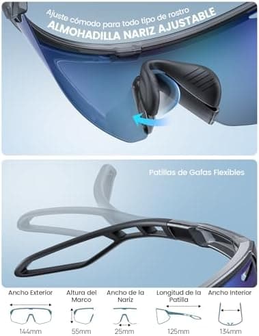 Lamicall Polarizadas Gafas de Sol para Ciclismo - [24g Ultraligero] UV400 Protección, TR90-Marco, Almohadilla Nasal Ajusta... 7
