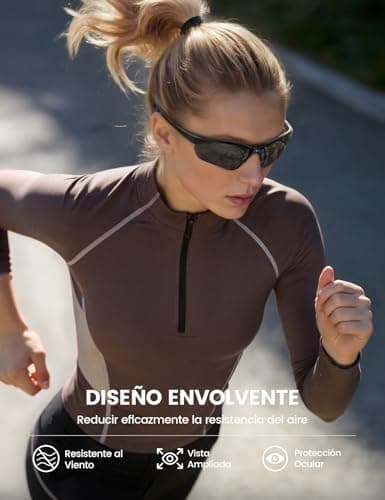 Lamicall Polarizadas Gafas de Sol Ciclismo - [22g & Diseño Envolvente] UV400 Protección, TR90-Marco, Almohadilla Nasal Aju... 6