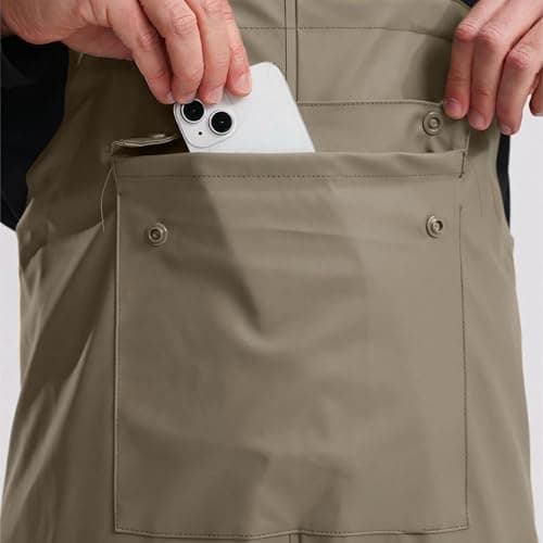 Navis Marine Traje de Lluvia Hombre Impermeable PU - Chaqueta y Peto Ajustable con Capucha Extraíble para Pesca, Construcc... 8