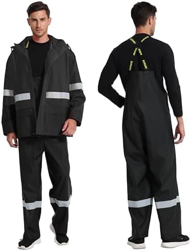 Navis - Traje de Lluvia para Hombre, Resistente al Agua, con Pantalones, 3 Piezas | Conjunto de chaqueta y peto, costuras ... 3