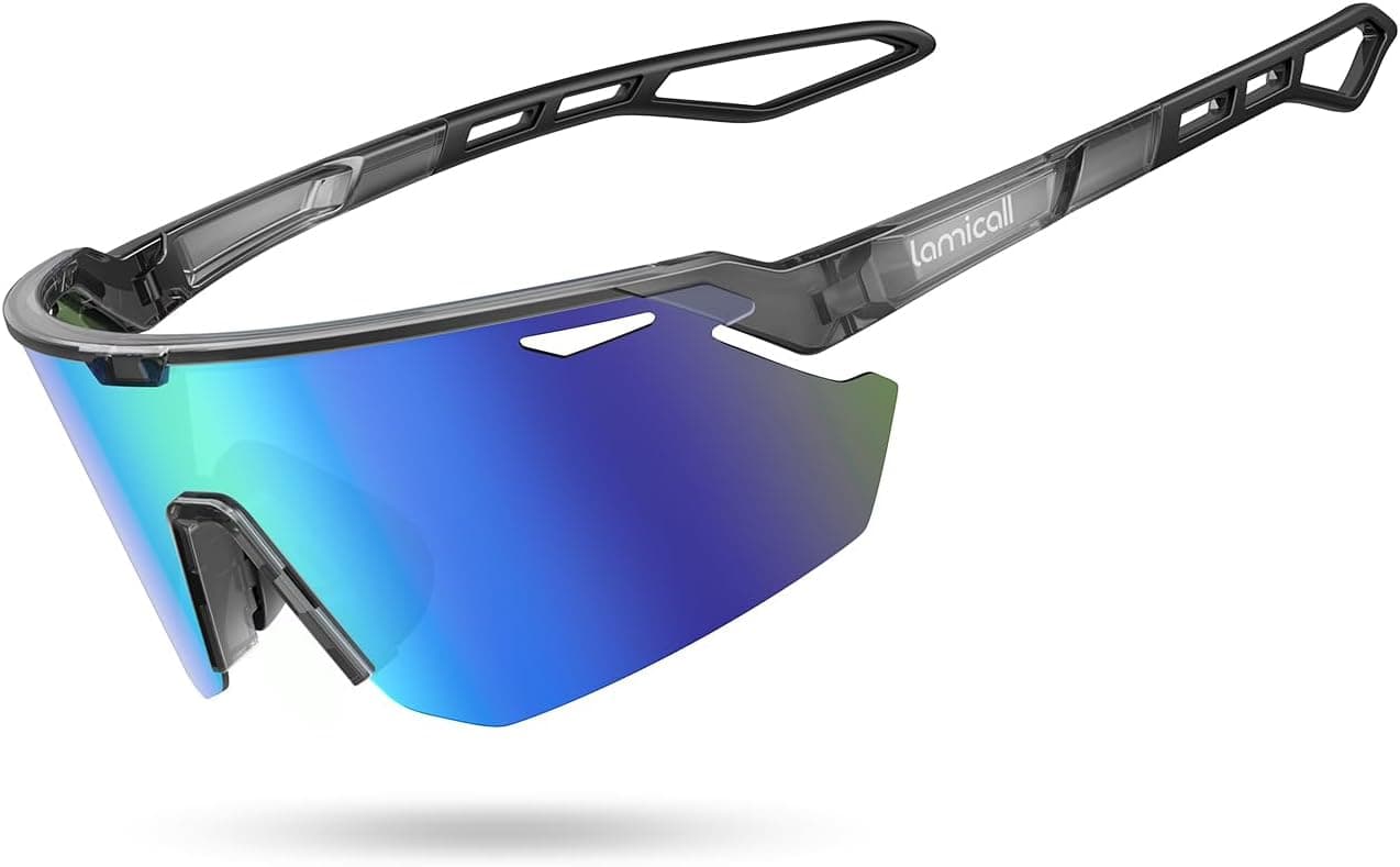 Lamicall Polarizadas Gafas de Sol para Ciclismo - [24g Ultraligero] UV400 Protección, TR90-Marco, Almohadilla Nasal Ajusta...