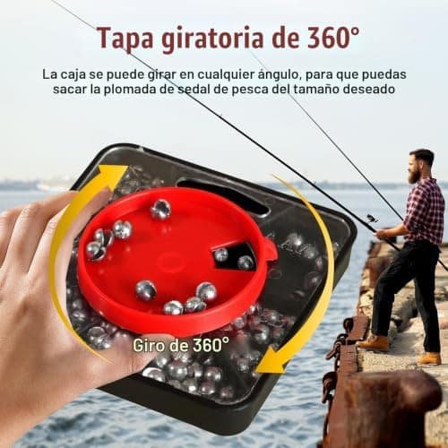 358 Piezas Pesas de Pesca, 7 Tamaños de Redondo Plomos Pesca | Plomo Peso AccesorioApto para Agua Salada y Agua Dulce Estabilizar Cebo Línea (0.2g/0.35g/0.4g/0.6g/0.8g/1g/1.5g) 5