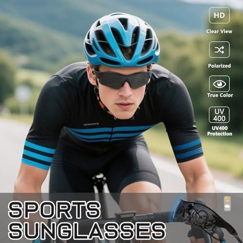 Hifot Gafas de Sol Polarizadas Deportivas Hombre Mujer, Protección UV400 Gafas Ciclismo Running, con Monturas Ligeras Envo... 6