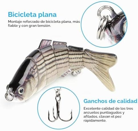 Realure Juego de 3 señuelos multiarticulados para lucio de 15 cm, 23 cm, 30 cm, con marcas de alambre, lucios, señuelos artificiales 3D, cebo de hundimiento lento, para agua dulce, agua salada, trucha 5