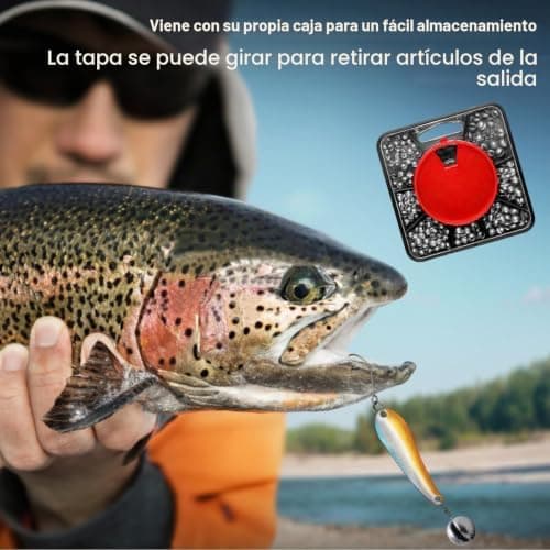 358 Piezas Pesas de Pesca, 7 Tamaños de Redondo Plomos Pesca | Plomo Peso AccesorioApto para Agua Salada y Agua Dulce Estabilizar Cebo Línea (0.2g/0.35g/0.4g/0.6g/0.8g/1g/1.5g) 6