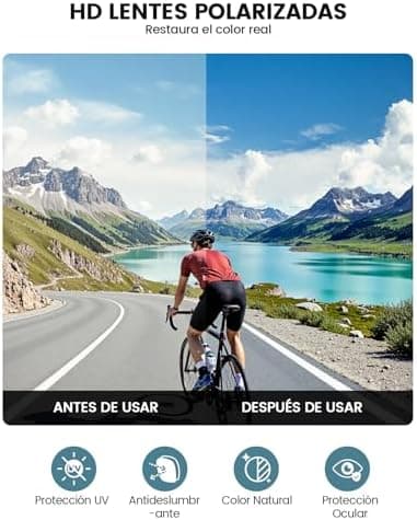 Lamicall Polarizadas Gafas de Sol para Ciclismo - [24g Ultraligero] UV400 Protección, TR90-Marco, Almohadilla Nasal Ajusta... 4