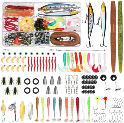 Vicloon Kits de Señuelos Pesca,Kits de Señuelos Artificiales,Kits de Señuelos Pesca Accesorios Incluye Cebos de Goma, Cebo... 2