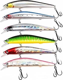 6 Piezas Señuelos de Pesca Spinning Cebos Artificiales Pesca para Lucio Black Bass Trucha y Lubina Agua Dulce y Salada Cebos Depredadores