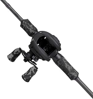 Abu Garcia MAX X Black Ops Combinación de caña y carrete, 1.98 m 10-40g, Set para río, combos de baitcasting para pescadores de depredadores de agua dulce, Lucio perca y lucioperca - Negro