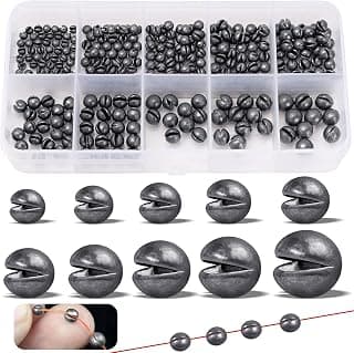 300 Piezas/10 Tamaños Plomos de Pesca en Forma de Balín Set 2g 1.5g 1.2g 1g 0.8g 0.6g 0.5g 0.4g 0.3g 0.2g Plomos Extraíbles Pesos de Plomo para Estabilización de la Línea y el Cebo
