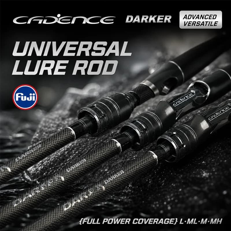 Caña de pesca Cadence Darker de fibra de carbono, potencia ML, para spinning y casting, apta para agua dulce y salada, ideal para la pesca de lubinas y otras especies.