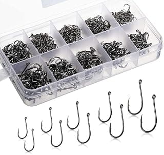 200 Uds anzuelos de acero al carbono, anzuelos para carpa con caja de plástico, adecuados para peces de agua dulce y salada
