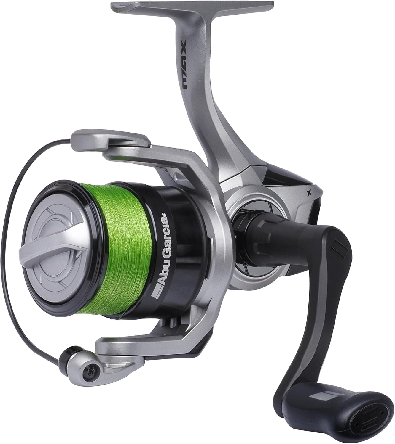 Abu Garcia MAX X Spinning con Linea Pre-Spooled Carrete | Agua Dulce y Agua Salada Ligera | Lucioperca y Zander | Ligero Marco de Grafito, Ambidiestro | 3000 Tamaño de Carrete, Gris y Negro