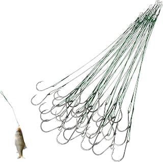40 Piezas Acero Anzuelos Pesca, Pesca Redondo Ganchos, Anzuelos Púas, Varios Tipos Peces para Mar, Lago, Río (Anzuelo Plano, 2,5 cm)